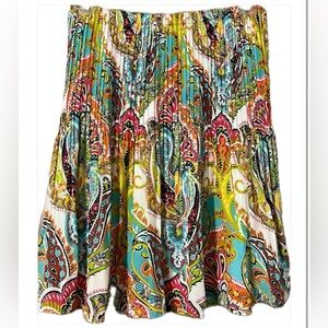 Paisley Print Pleated Skirt by Spence SZ M